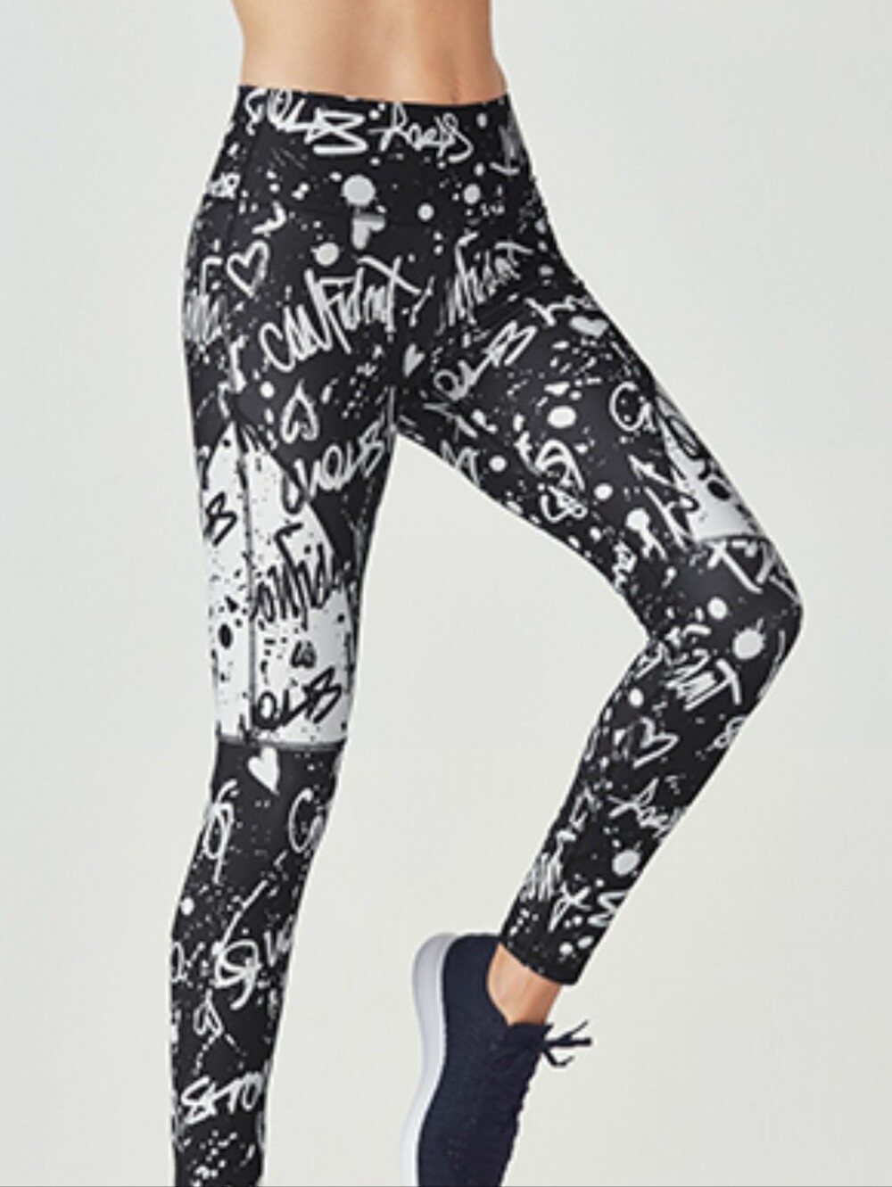 Define PowerHold High-Waisted Graffiti Print Women’s Jeans, Size XS